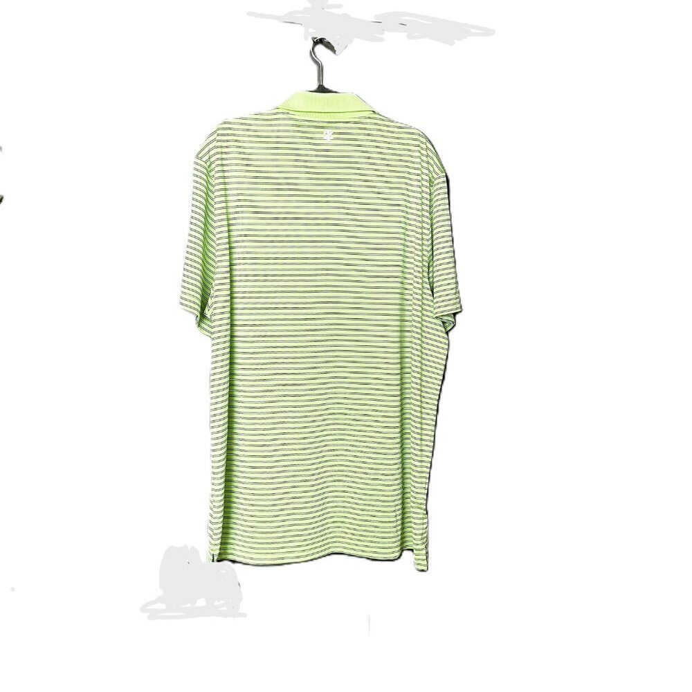 Men's Izod Golf Polo Size XL TG Green With Black & White Strips - Picture 4 of 7
